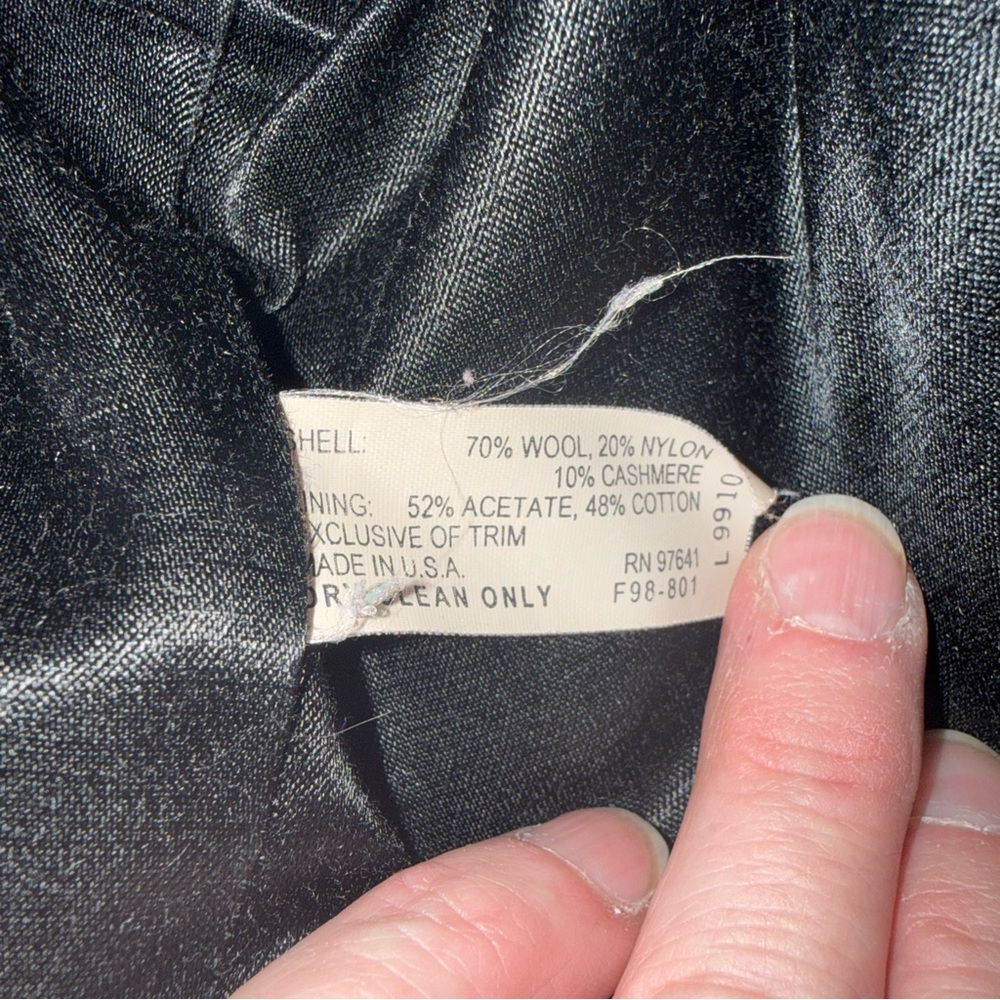 J. Jill Wool Blend Coat Women’s Size Medium Black Pea Coat‎ Mid Length 3 Button - Picture 11 of 12